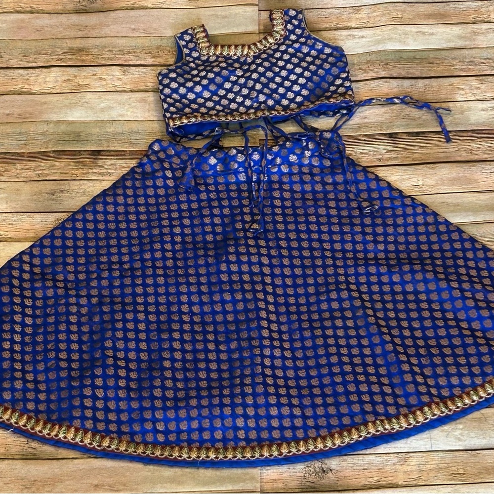 Royal blue kids lehenga size 3T
